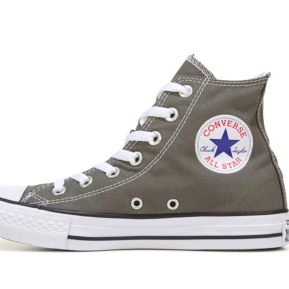 CONVERSE ALL STAR Chuck Taylor High Top Sneakers, Green/Gray, Size 8